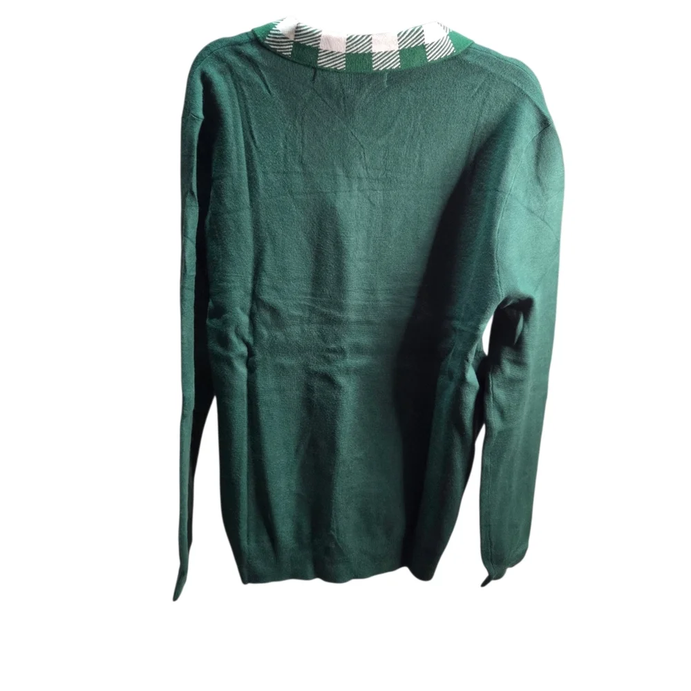 Curations x Ty Mayberry Unisex Pullover Sweater Size XL Green Argyle‎ Collar